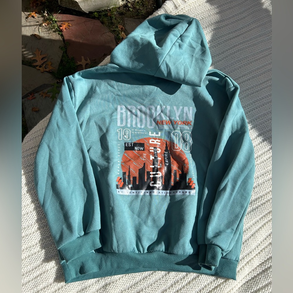 Teal Hoodie, Size L - Picture 2 of 3